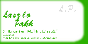 laszlo pakh business card